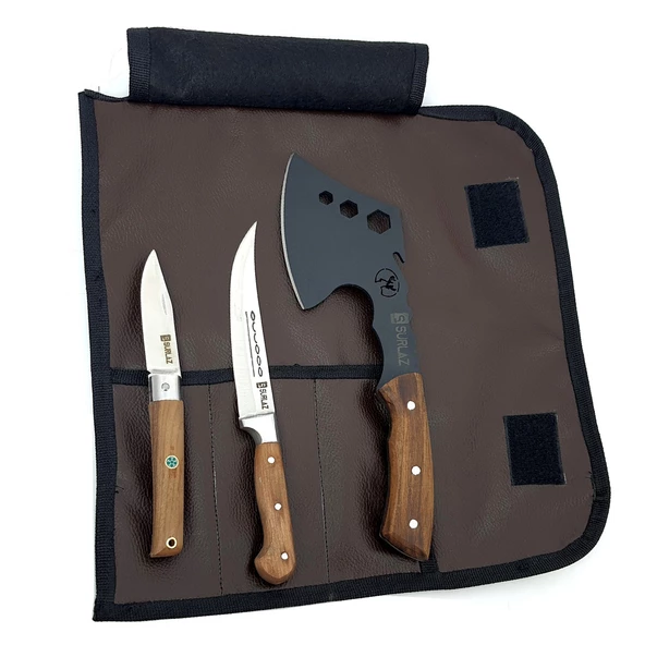 SürLaz Kamp Balta Seti Outdoor Bıçak Arazi Balta Bıçak Seti 4 Parça ürün görseli 1