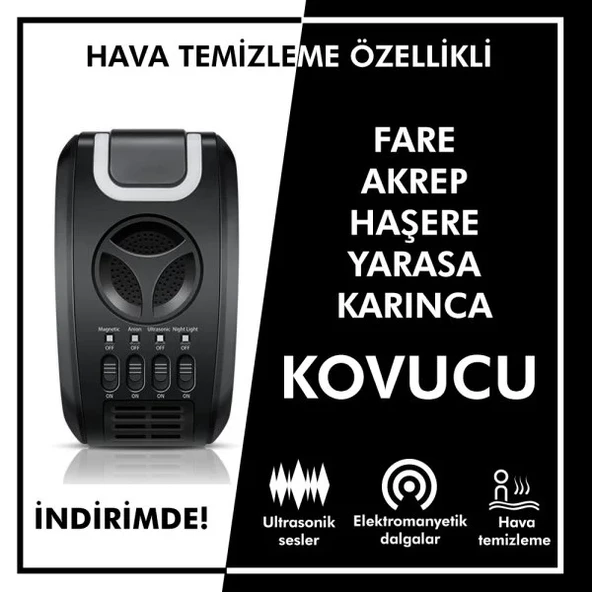 HAVA TEMİZLEME ÖZELLİKLİ ULTRASONİK FARE  HAŞERE ENDELLEYİCİ ürün görseli 1