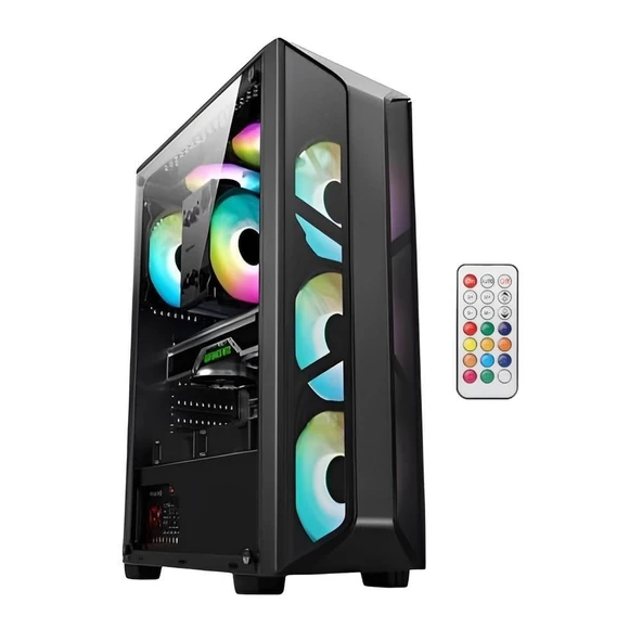 AZTECH AZT101 B Gaming Mid-Tower PC Kasası RGB Switch ürün görseli 1