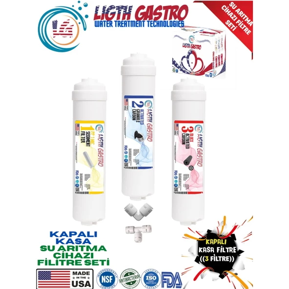 LİGHT GASTRO SU ARITMA CİHAZI 3 ÖN FİLTRE SETİ ürün görseli 1