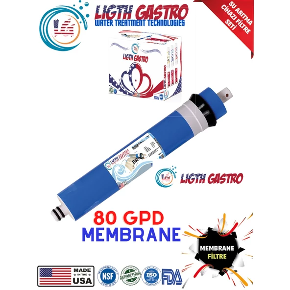 LİGHT GASTRO SU ARITMA CİHAZI 80 GPD NANO MEMBRANE FİLTRE ürün görseli 1