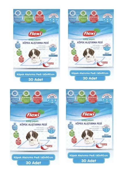 Flexi Köpek Alıştırma Çiş Pedi Kaydırmaz Bantlı 30 X 4 Adet ürün görseli 1