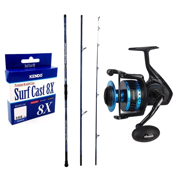 YekOutdoor Profesyonel Olta Seti Kendo Palamita Surf 420cm 200gr 3 Parça Olta Kamışı&Okuma Azores ZXP-8000 Olta Makinesi ürün görseli 1