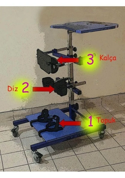 Medikaltec Ayakta Durma Sehpası (Sırt Desteksiz) LARGE  - 130-177 CM BOY İÇİN ürün görseli 1