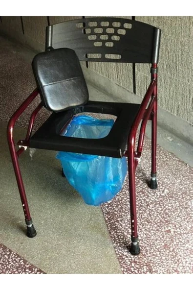 Medikaltec Deri Döşemeli Hasta Tuvaleti Klozeti Sandalyesi Seyyar Tuvalet Kamp Tuvaleti Taşınabilir Tuvalet ürün görseli 1