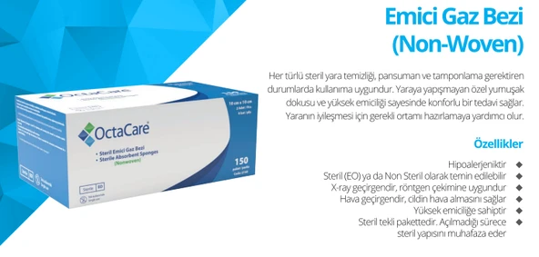 Medikaltec  Steril Emici Gaz Bezi 10cm x 10cm 150 Adet ürün görseli 1