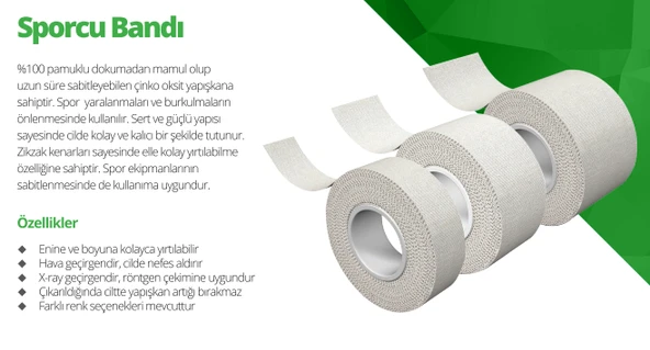 Medikaltec  Sport Tape Sporcu Bandı 10 m x 3,75 cm 1 Adet ürün görseli 1