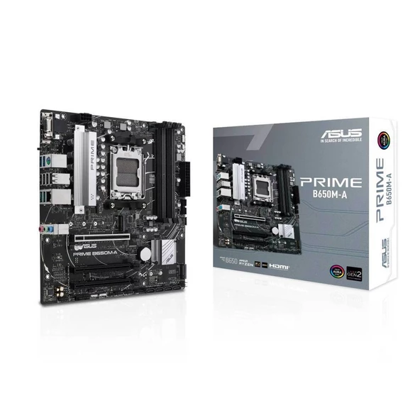 ASUS PRIME B650M-A DDR5 HDMI DP,mDP PCIe 16X v5.0 AM5 mATX ürün görseli 1