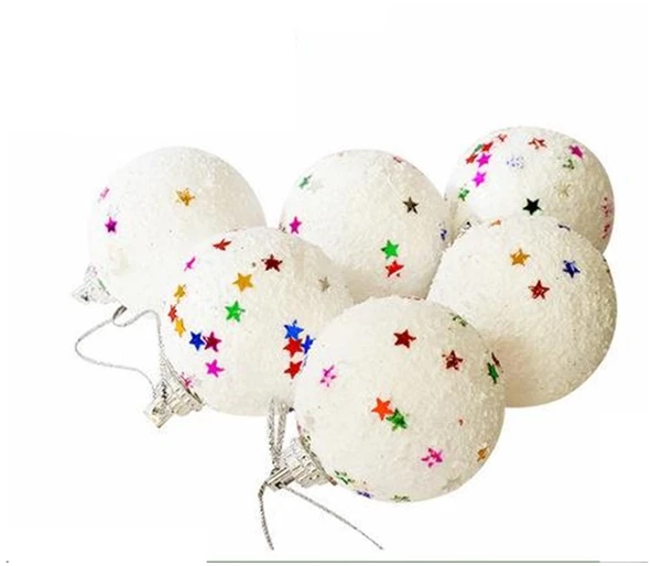 Party Marty Yılbaşı Süsü Karlı Top 4Cm 6Lı ürün görseli 1