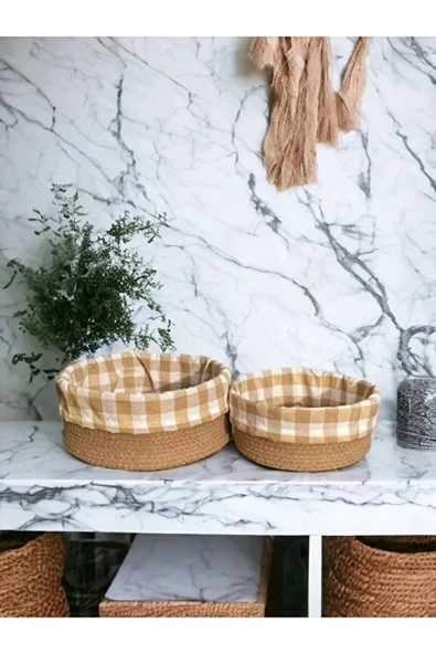 2 Li Astarlı Sepet Organizer KahveRengi ürün görseli 1