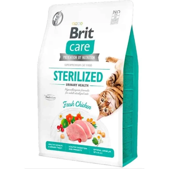 Brit Care Hypo-Allergenic Üriner Sistem Sağlığı için Tahılsız Kısırlaştırılmış Kedi Maması 2kg ürün görseli 1