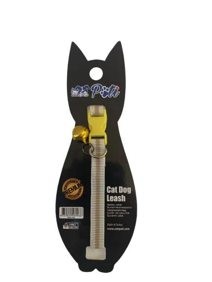 Pati Yavru Köpek ve Kedi Boyun Tasması (Ayarlanabilir) Beyaz-Kahverengi ürün görseli 1