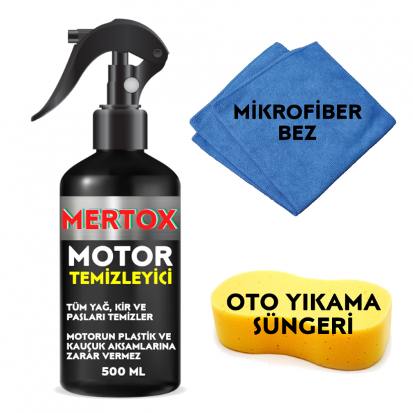 MERTOX ARAÇ ARABA OTOMOBİL OTO MOTOR TEMİZLEYİCİ SPREY 500ML TEMİZLEME SOLÜSYON BAKIM KORUMA ürün görseli 1