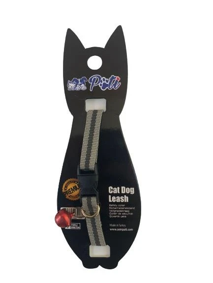 Pati Yavru Köpek ve Kedi Boyun Tasması (Ayarlanabilir) Gri-Füme ürün görseli 1