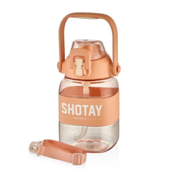 Shotay Ribbon Grib Su Matarası Tritan Somon 1000Ml ürün görseli 1