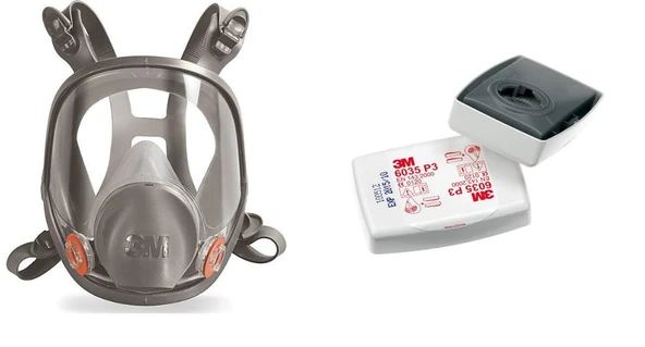 3M 6800 Tam Yüz Maskesi Ortaboy + 3M P3 Solo Filtre (6035) ürün görseli 1