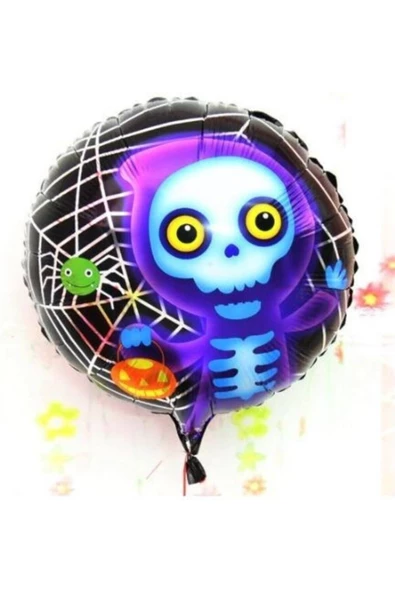 Pazariz Halloween Iskelet Hayalet Folyo Balon 18 Inç ürün görseli 1