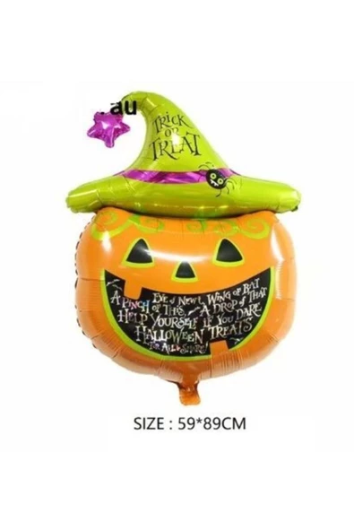 Pazariz Halloween Şapkalı Bal Kabağı Folyo Balon ürün görseli 1