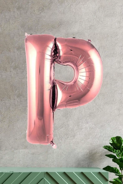 Pazariz P Harfi Rose Gold Folyo Balon 100 Cm 40 Inç 1 Metre Baş Harf Balon ürün görseli 1