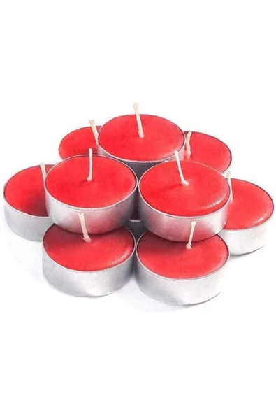Pazariz Kırmızı Renkli Tealight Mum 10 Adet ürün görseli 1