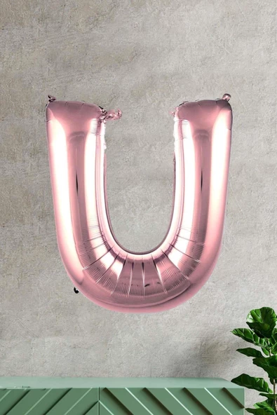 Pazariz U Harfi Rose Gold Folyo Balon 100 Cm 40 Inç 1 Metre Baş Harf Balon ürün görseli 1