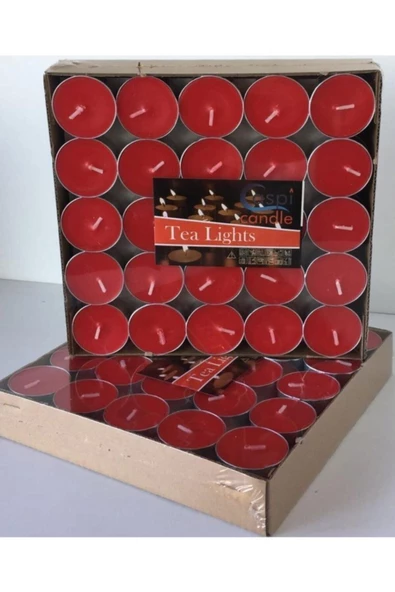 Pazariz 100 Lü Kırmızı Tealight Mum ürün görseli 1