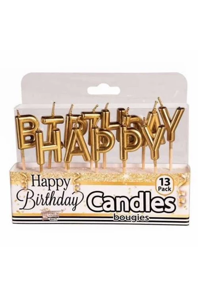 Pazariz Happy Birthday Harf Mum Gold Renkli ürün görseli 1