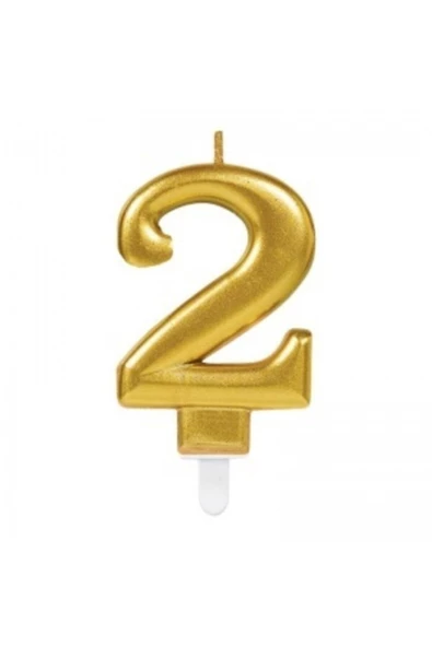 Pazariz 2 Rakamı Mum Gold Renk ürün görseli 1