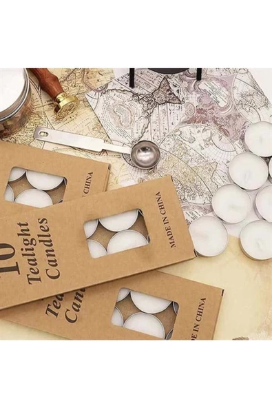 Pazariz Beyaz Tealight Mum 10 Adet - Resim 2