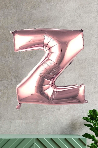 Pazariz Z Harfi Rose Gold Folyo Balon 100 Cm 40 Inç 1 Metre Baş Harf Balon ürün görseli 1