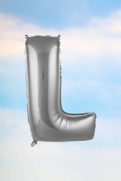 Pazariz L Harfi Gümüş Folyo Balon 100 Cm 40 Inç 1 Metre Silver ürün görseli 1