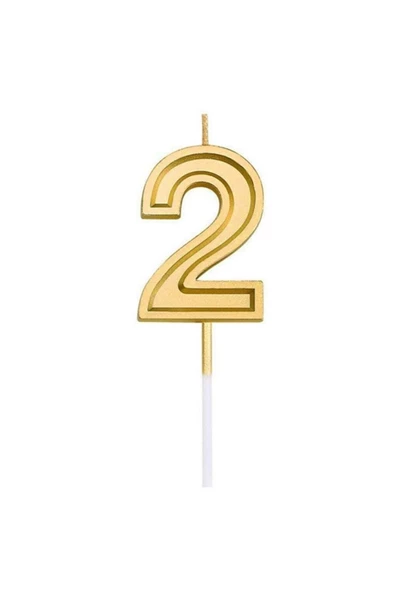 Pazariz 2 Rakam Gold Renk Mum ürün görseli 1