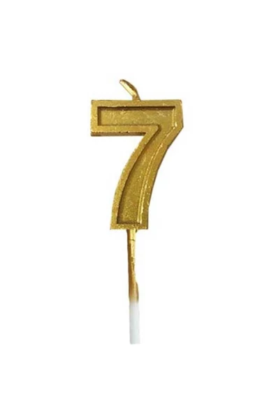 Pazariz 7 Rakam Gold Renk Mum ürün görseli 1