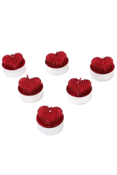 Pazariz Dekoratif Mum Tealight Kalp Mum 4cm 6lı Paket ürün görseli 1