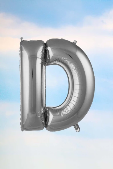 Pazariz D Harfi Gümüş Folyo Balon 100 Cm 40 Inç 1 Metre Silver ürün görseli 1