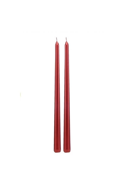 Pazariz Kırmızı Şamdan Mum 25 Cm 2 Adet ürün görseli 1