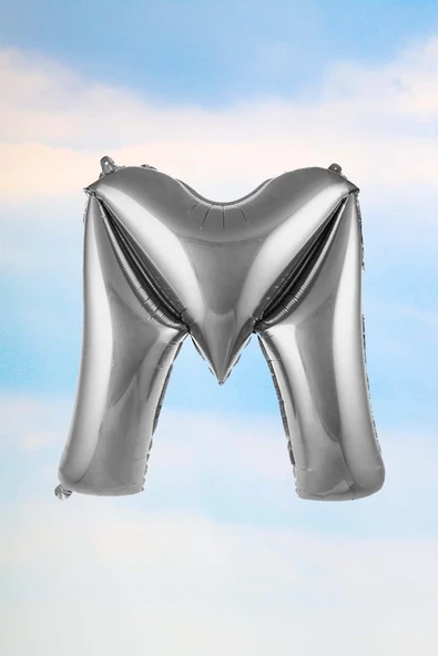 Pazariz M Harfi Gümüş Folyo Balon 100 Cm 40 Inç 1 Metre Silver ürün görseli 1
