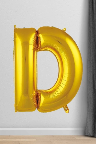 Pazariz D Harfi Folyo Balon Gold 100 Cm 40 Inç 1 Metre Altın ürün görseli 1