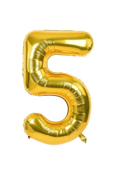 Pazariz 5 Rakam Folyo Gold Renk Balon Küçük 35 Cm ürün görseli 1