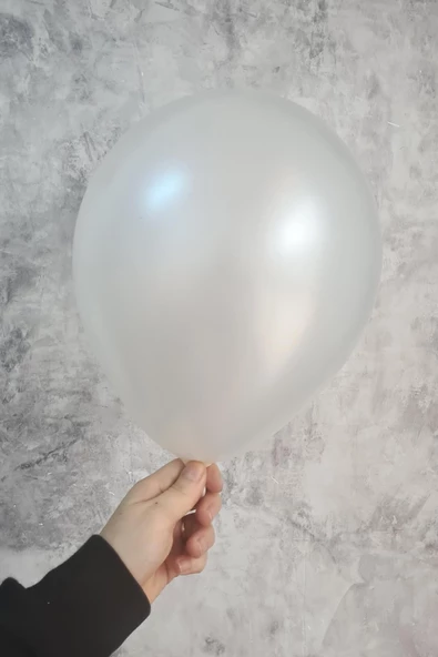Pazariz Metalik Beyaz Balon 12" 30 Cm Metalik Balon 10lu Paket ürün görseli 1