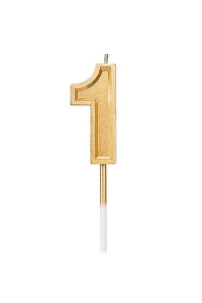 Pazariz 1 Rakam Gold Renkli Pasta Mum ürün görseli 1
