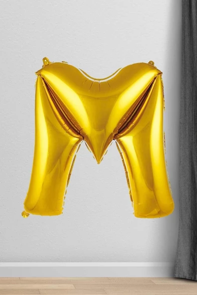 Pazariz M Harfi Folyo Balon Gold 100 Cm 40 Inç 1 Metre Altın ürün görseli 1