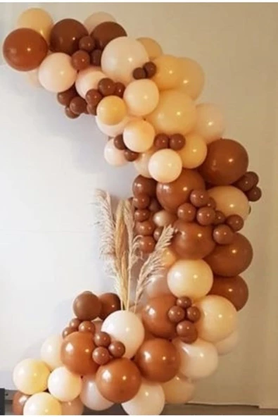 Pazariz Çikolata/karamel Kahve - Ten Rengi Balon Zinciri 150 Adet ürün görseli 1