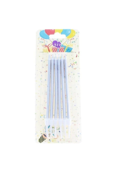 Pazariz Mum Gümüş 11 Cm 6 Adet ürün görseli 1