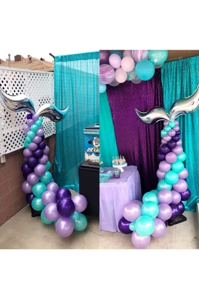 Pazariz 100 Adet Denizkızı Temalı Balon Ve 5 Metre Balon Zinciri ürün görseli 1
