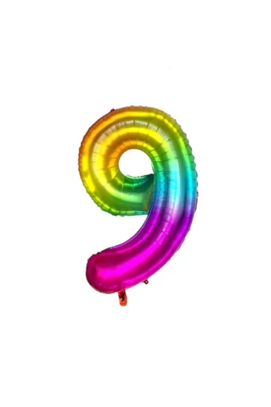 Pazariz 40 Inç 100 Cm Gökkuşağı Folyo Rakam Balon 9 ürün görseli 1
