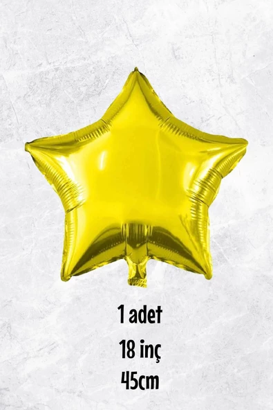 Pazariz Yıldız Balon GOLD Yıldız Folyo Balon 18" 45cm - 1 Adet ürün görseli 1