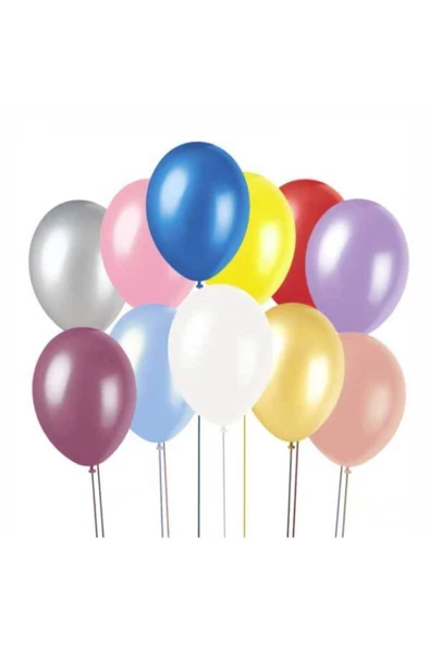 Pazariz Karışık Renk Metalik Balon 20 Adet ürün görseli 1