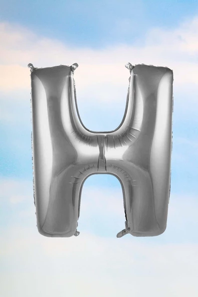 Pazariz H Harfi Gümüş Folyo Balon 100 Cm 40 Inç 1 Metre Silver ürün görseli 1