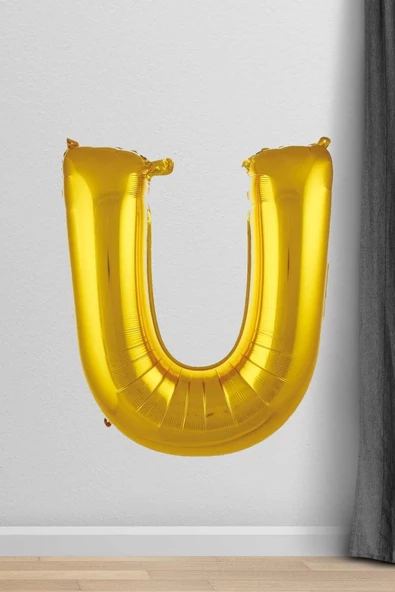 Pazariz U Harfi Folyo Balon Gold 100 Cm 40 Inç 1 Metre Altın ürün görseli 1